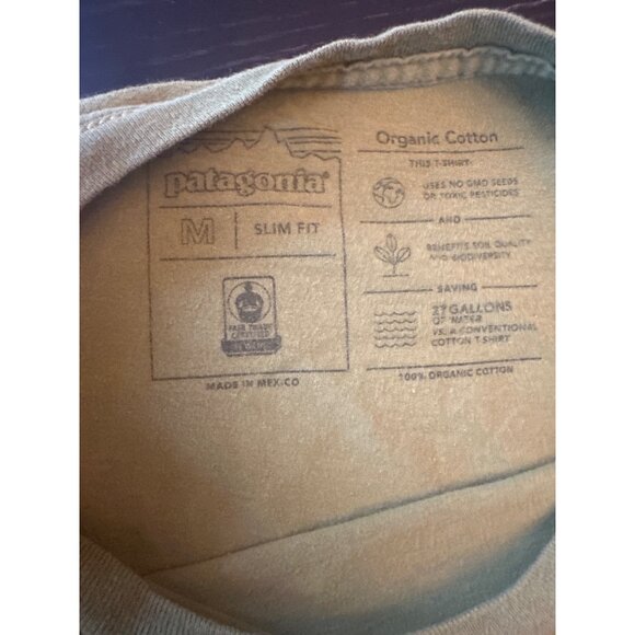 Patagonia Mens Slim Fit Organic Cotton River Liberation Tee Size M - Picture 3 of 5